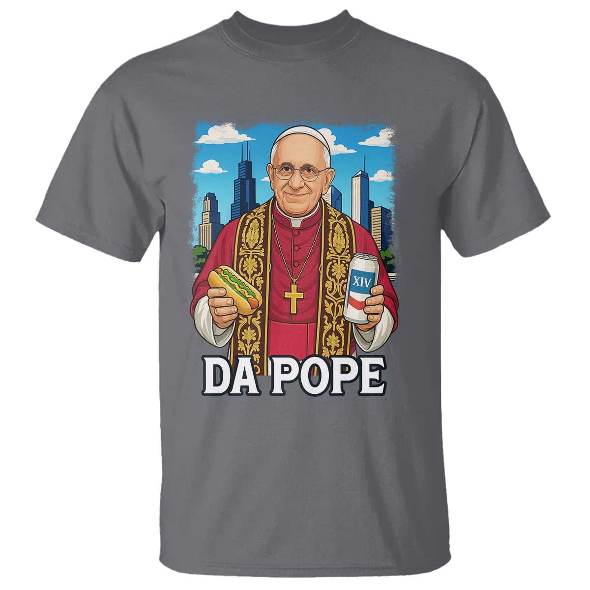 funny-da-pope-leo-xiv-t-shirt-267th-pope-chicago-hot-dog-and-beer