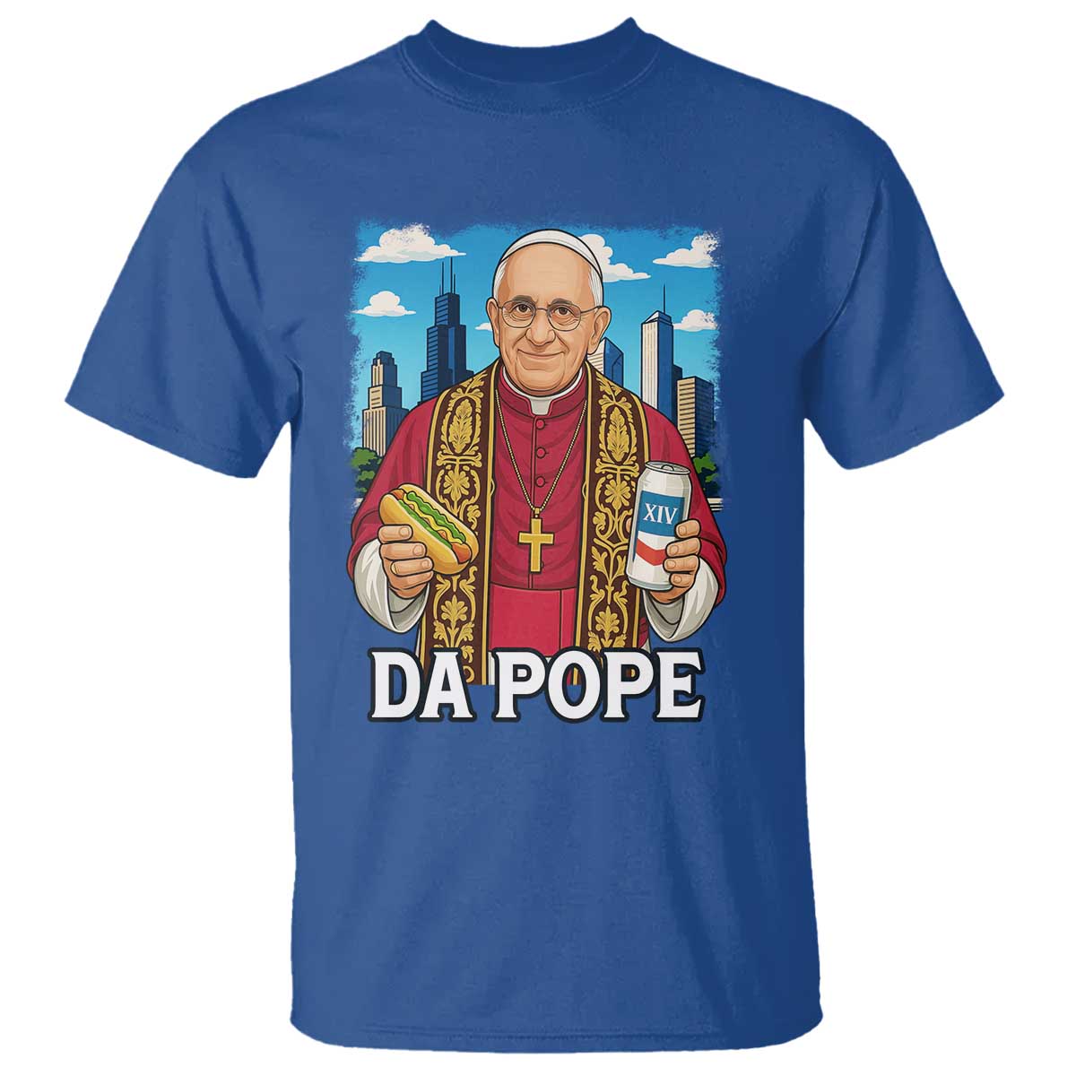 funny-da-pope-leo-xiv-t-shirt-267th-pope-chicago-hot-dog-and-beer