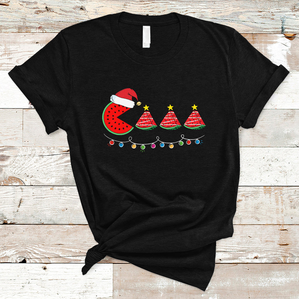 christmas-in-july-t-shirt-lighting-santa-watermelon-pie-eating-christmas-in-july