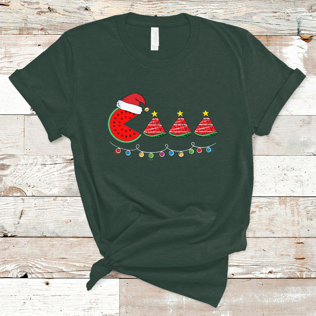 christmas-in-july-t-shirt-lighting-santa-watermelon-pie-eating-christmas-in-july