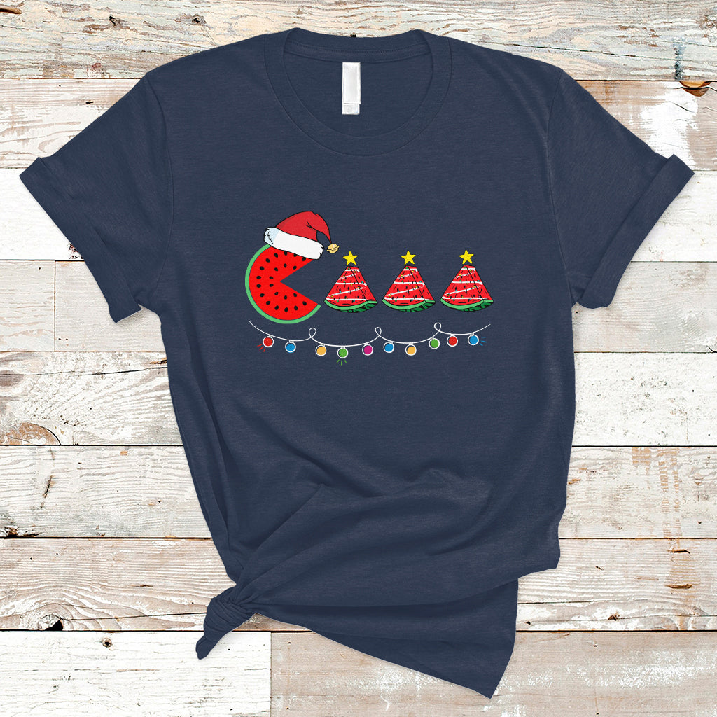 christmas-in-july-t-shirt-lighting-santa-watermelon-pie-eating-christmas-in-july