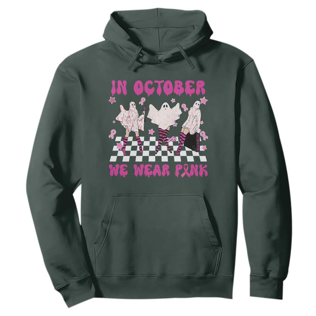 Breast Cancer Boo Sheet Support Squad Hoodie In October We Wear Pink Halloween Ghost Pink Ribbon
