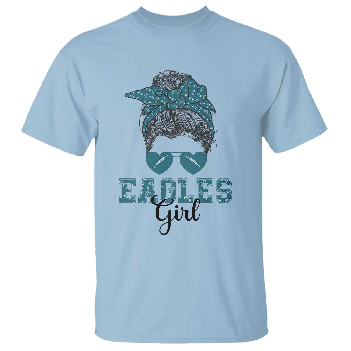 eagles-girl-t-shirt-messy-bun-funny-sports-fan-team