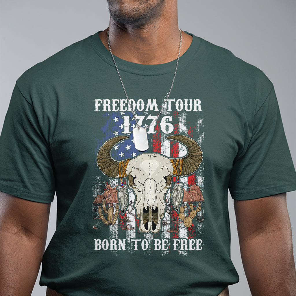 patriotic-american-western-design-4th-of-july-freedom-tour-1776-born-to-be-free-buffalo-skull-t-shirt-independence-day-us-patiotic-shirts-t-shirt