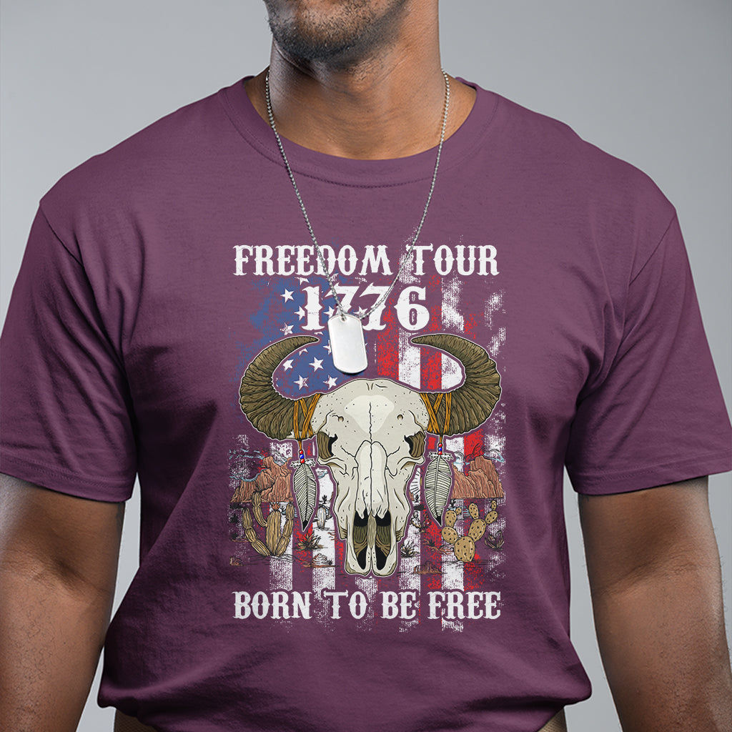 patriotic-american-western-design-4th-of-july-freedom-tour-1776-born-to-be-free-buffalo-skull-t-shirt-independence-day-us-patiotic-shirts-t-shirt