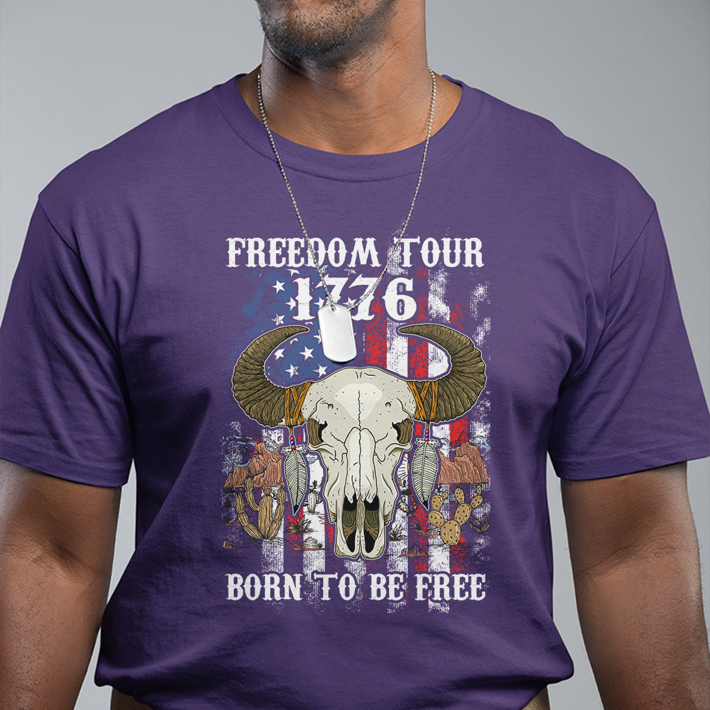 patriotic-american-western-design-4th-of-july-freedom-tour-1776-born-to-be-free-buffalo-skull-t-shirt-independence-day-us-patiotic-shirts-t-shirt
