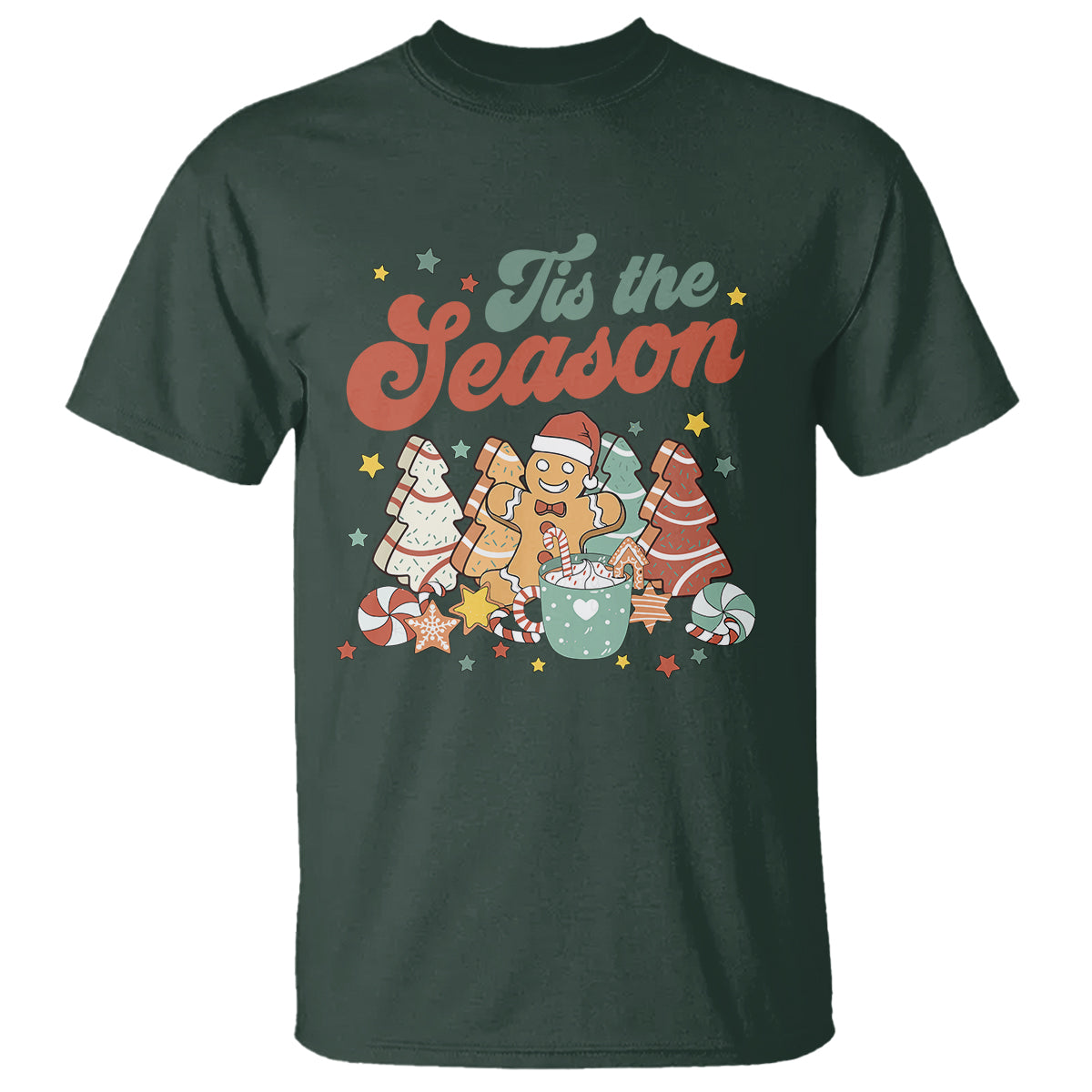christmas-cookies-t-shirt-tis-the-season-xmas-tree-cakes-gingerbread-man-retro-groovy