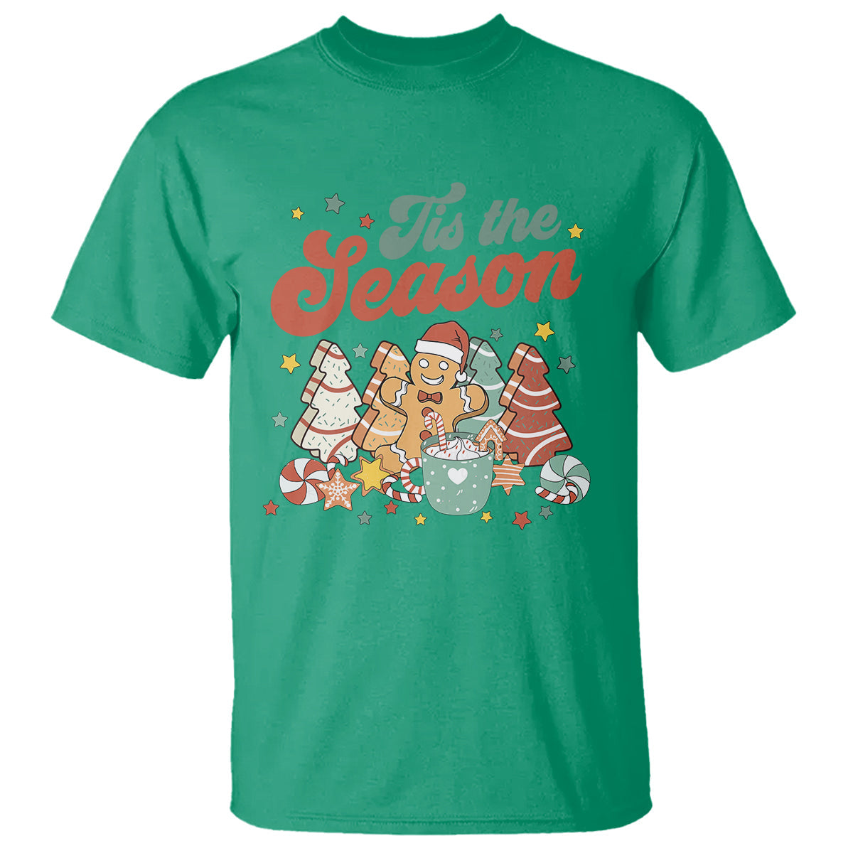 christmas-cookies-t-shirt-tis-the-season-xmas-tree-cakes-gingerbread-man-retro-groovy