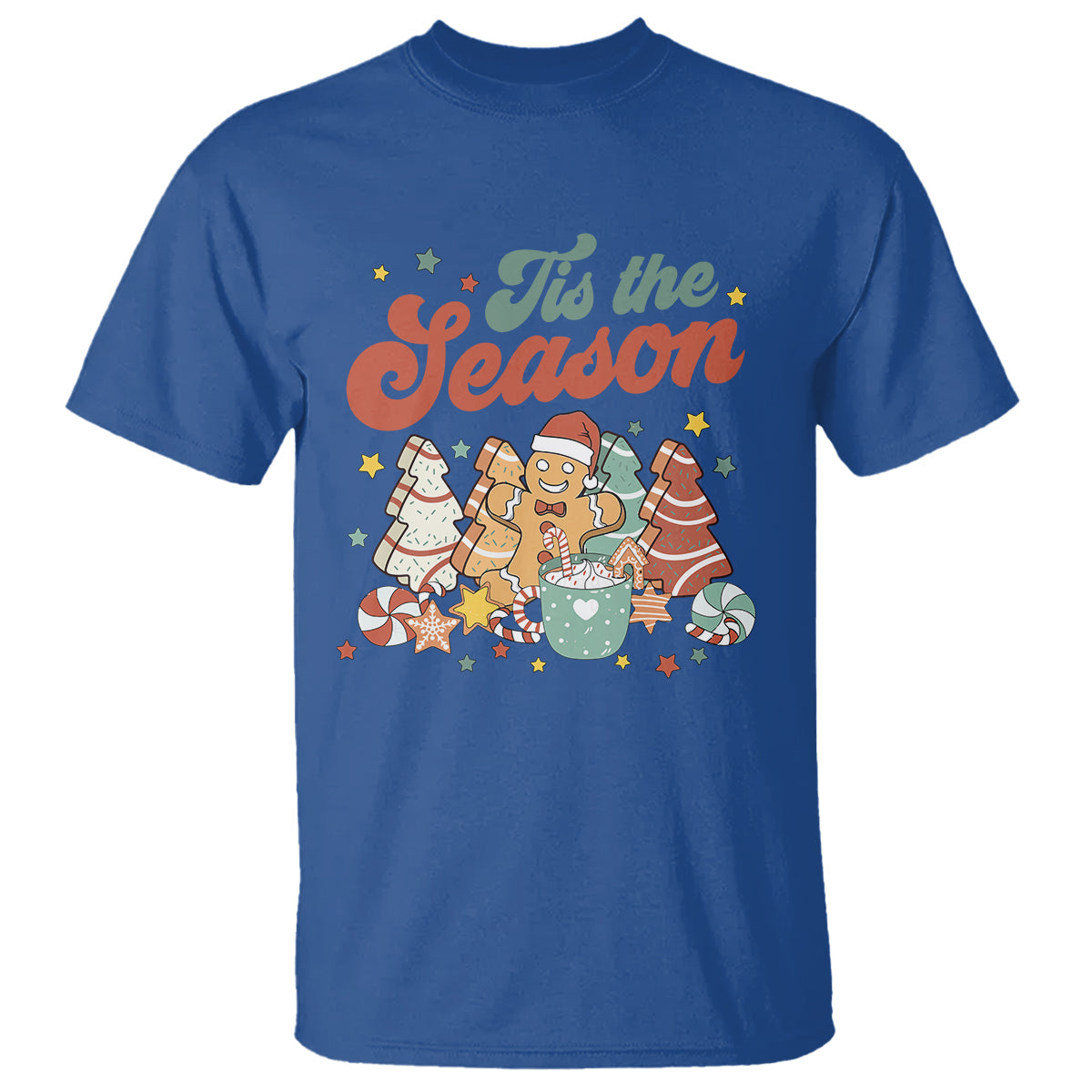 christmas-cookies-t-shirt-tis-the-season-xmas-tree-cakes-gingerbread-man-retro-groovy
