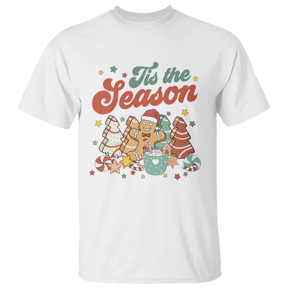christmas-cookies-t-shirt-tis-the-season-xmas-tree-cakes-gingerbread-man-retro-groovy