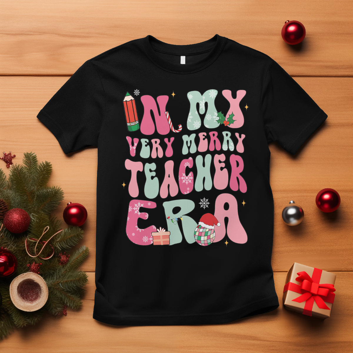 in-my-very-merry-teacher-era-xmas-groovy-christmas-t-shirt