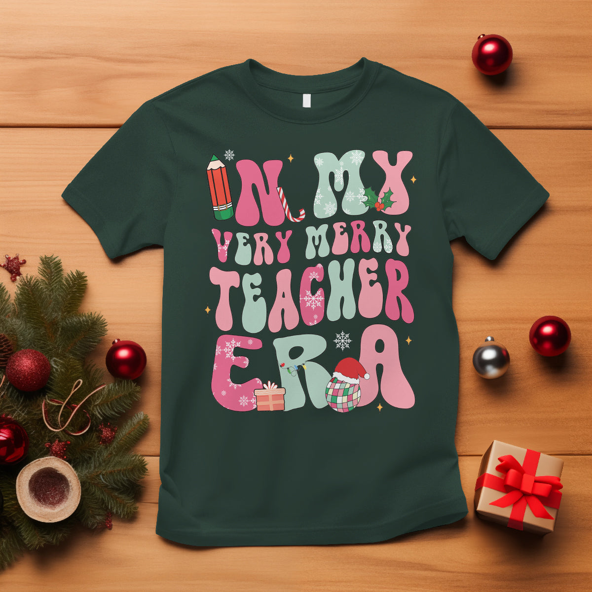 in-my-very-merry-teacher-era-xmas-groovy-christmas-t-shirt