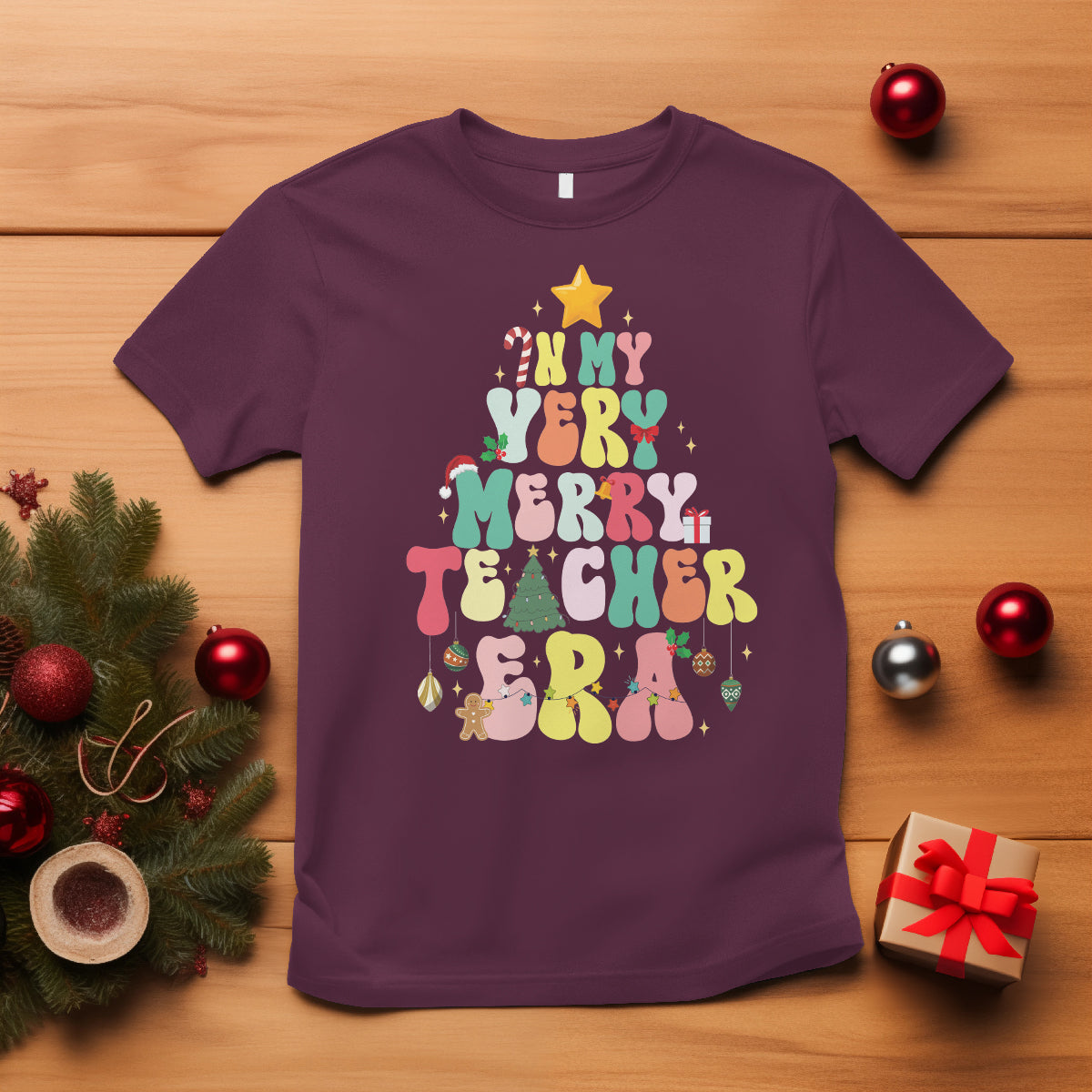 in-my-very-merry-teacher-era-xmas-groovy-christmas-tree-t-shirt
