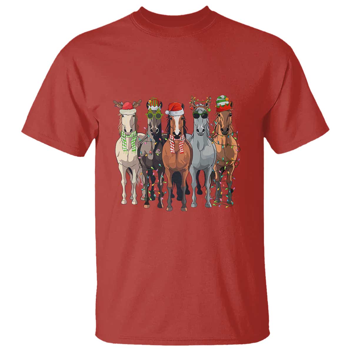 funny-christmas-horse-t-shirt-xmas-light-reindeer-horses-crew-with-santa-hat