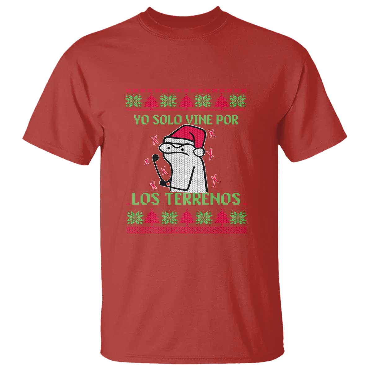 funny-spanish-ugly-christmas-t-shirt-yo-solo-vine-por-los-terrenos-im-just-here-for-feliz-navidad