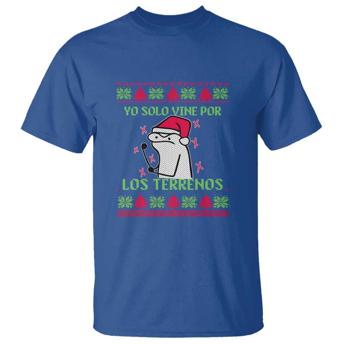funny-spanish-ugly-christmas-t-shirt-yo-solo-vine-por-los-terrenos-im-just-here-for-feliz-navidad