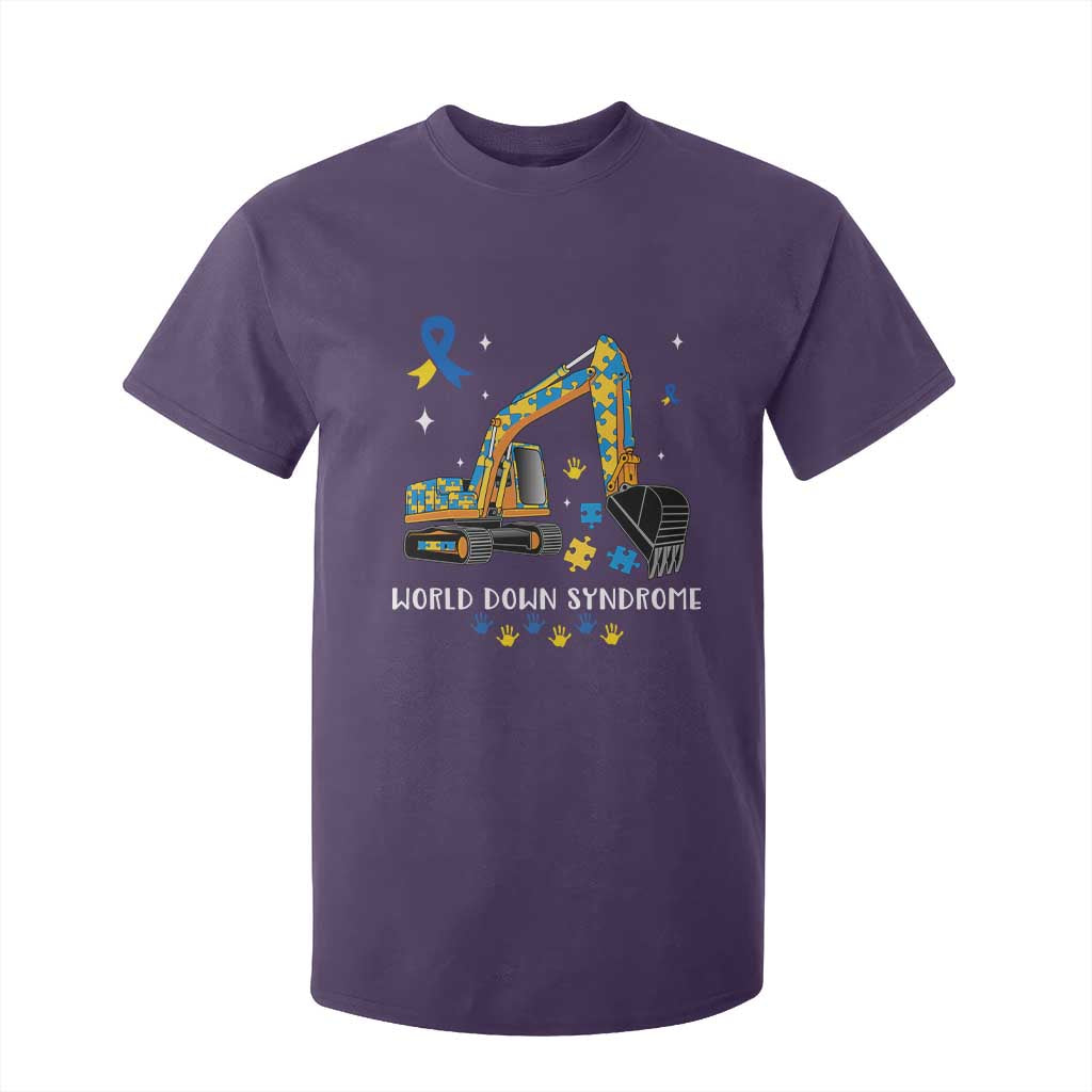 World Down Syndrome Support Day Bulldozer T Shirt For Kid
