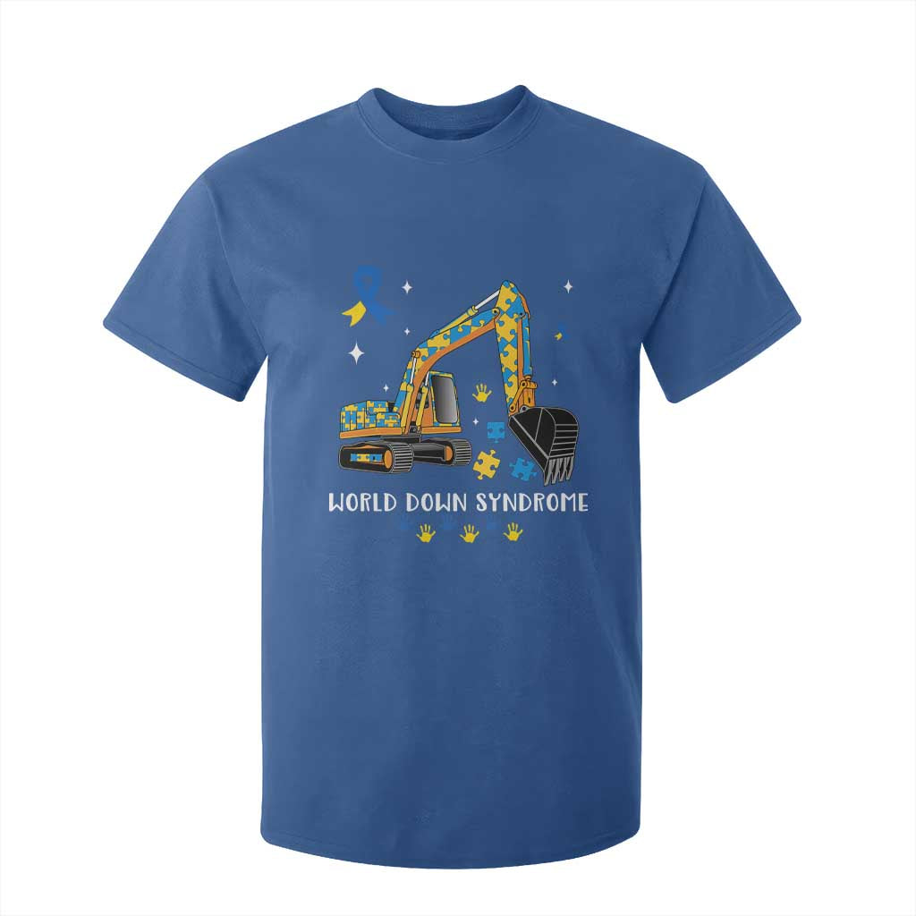 World Down Syndrome Support Day Bulldozer T Shirt For Kid