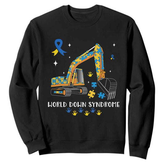 World Down Syndrome Support Day Bulldozer Sweatshirt