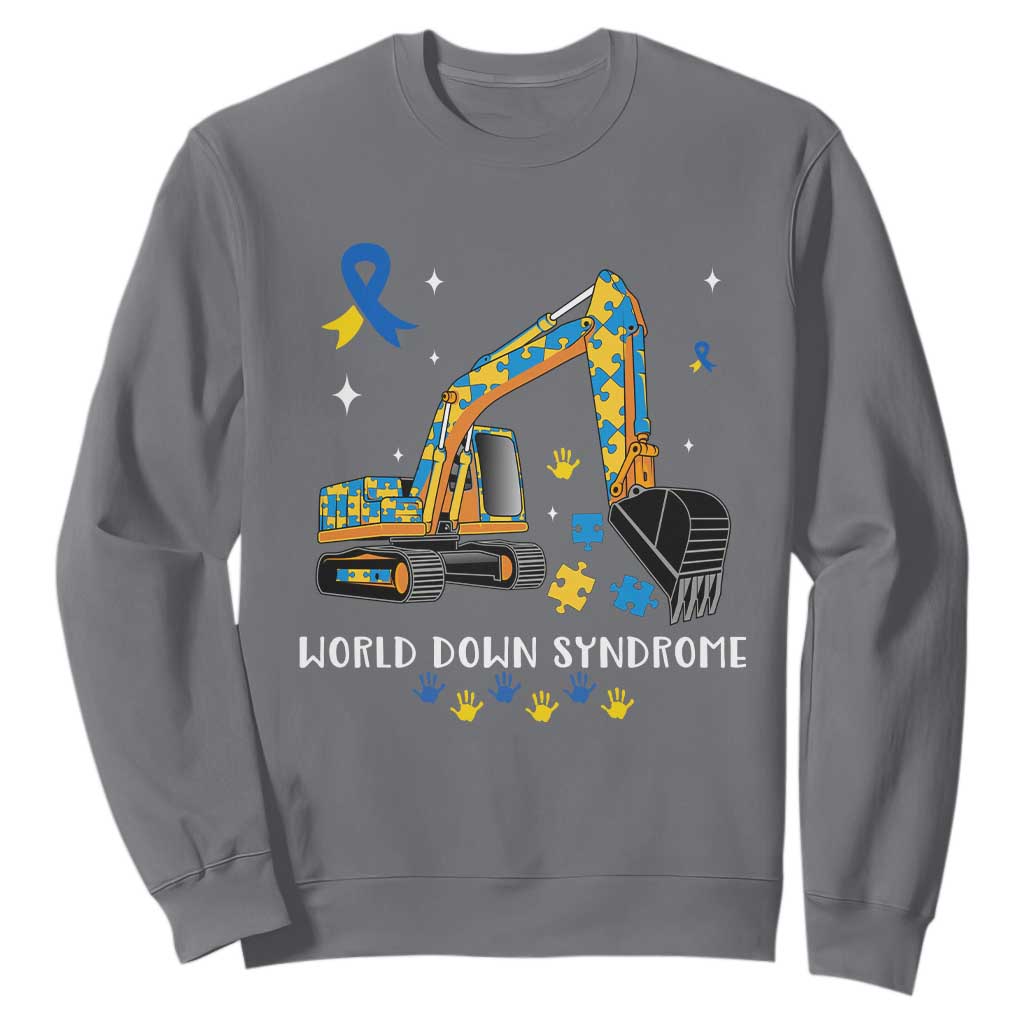 World Down Syndrome Support Day Bulldozer Sweatshirt