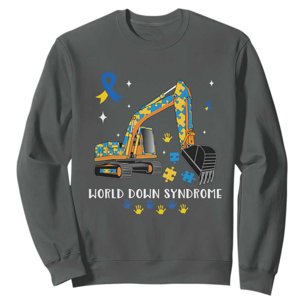 World Down Syndrome Support Day Bulldozer Sweatshirt