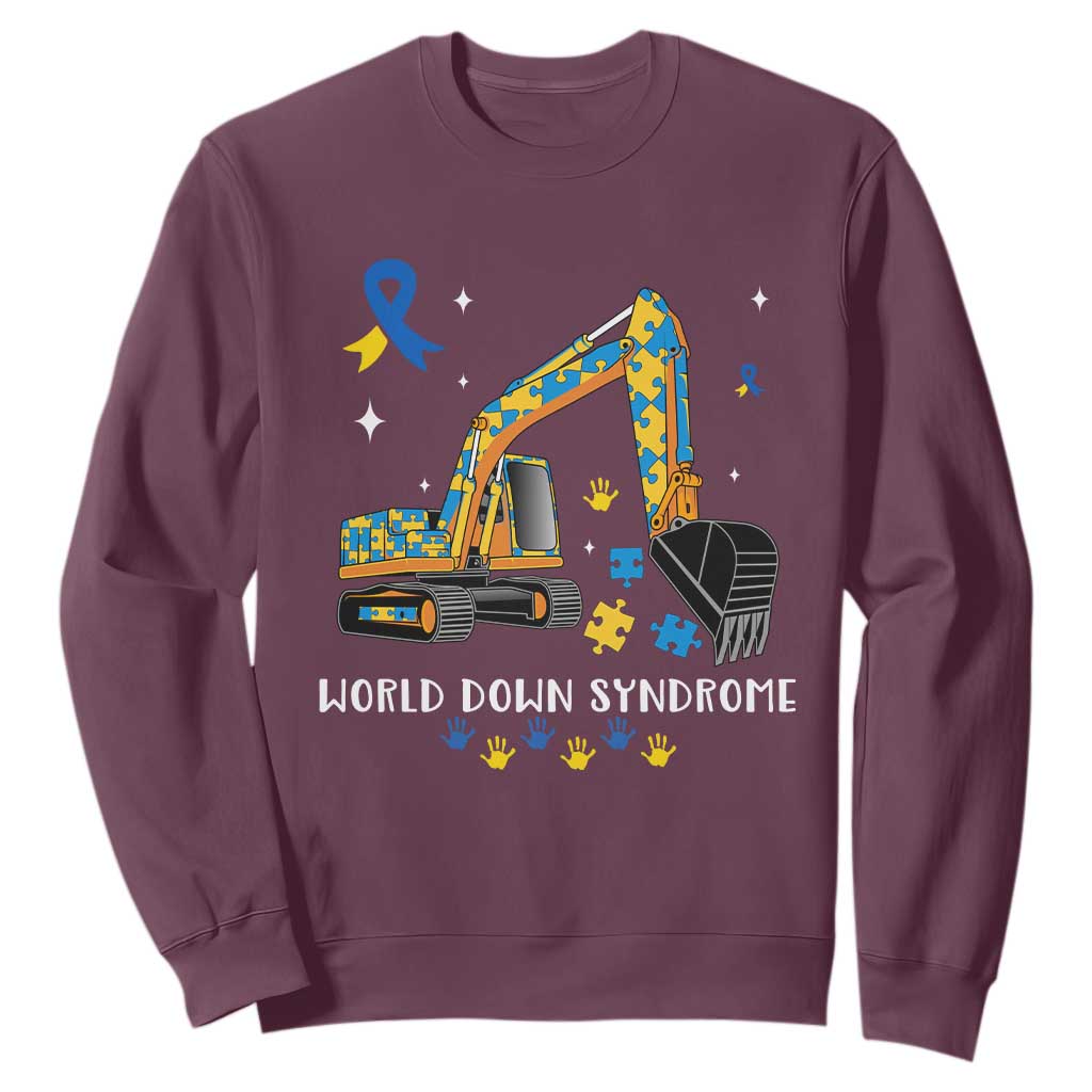 World Down Syndrome Support Day Bulldozer Sweatshirt