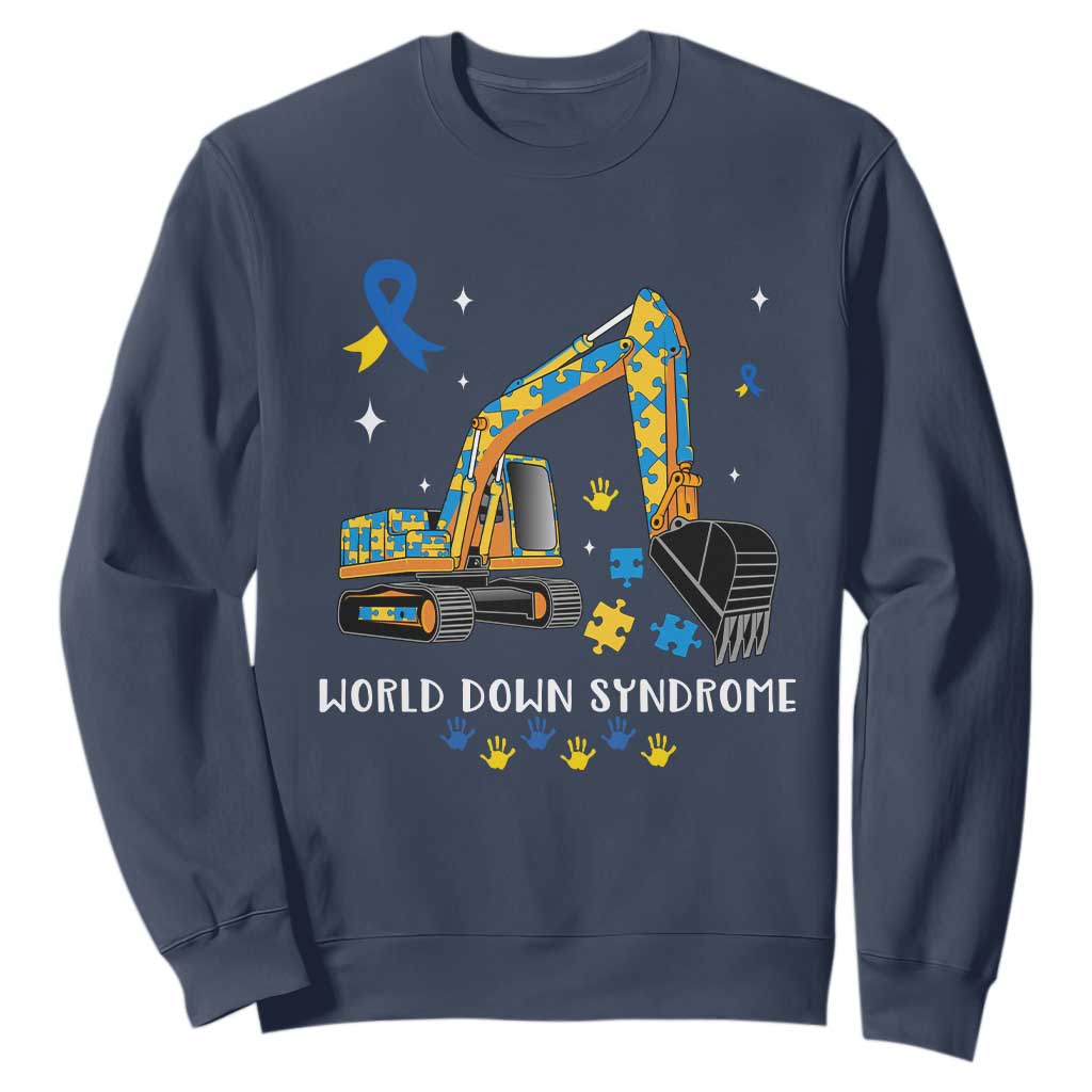 World Down Syndrome Support Day Bulldozer Sweatshirt
