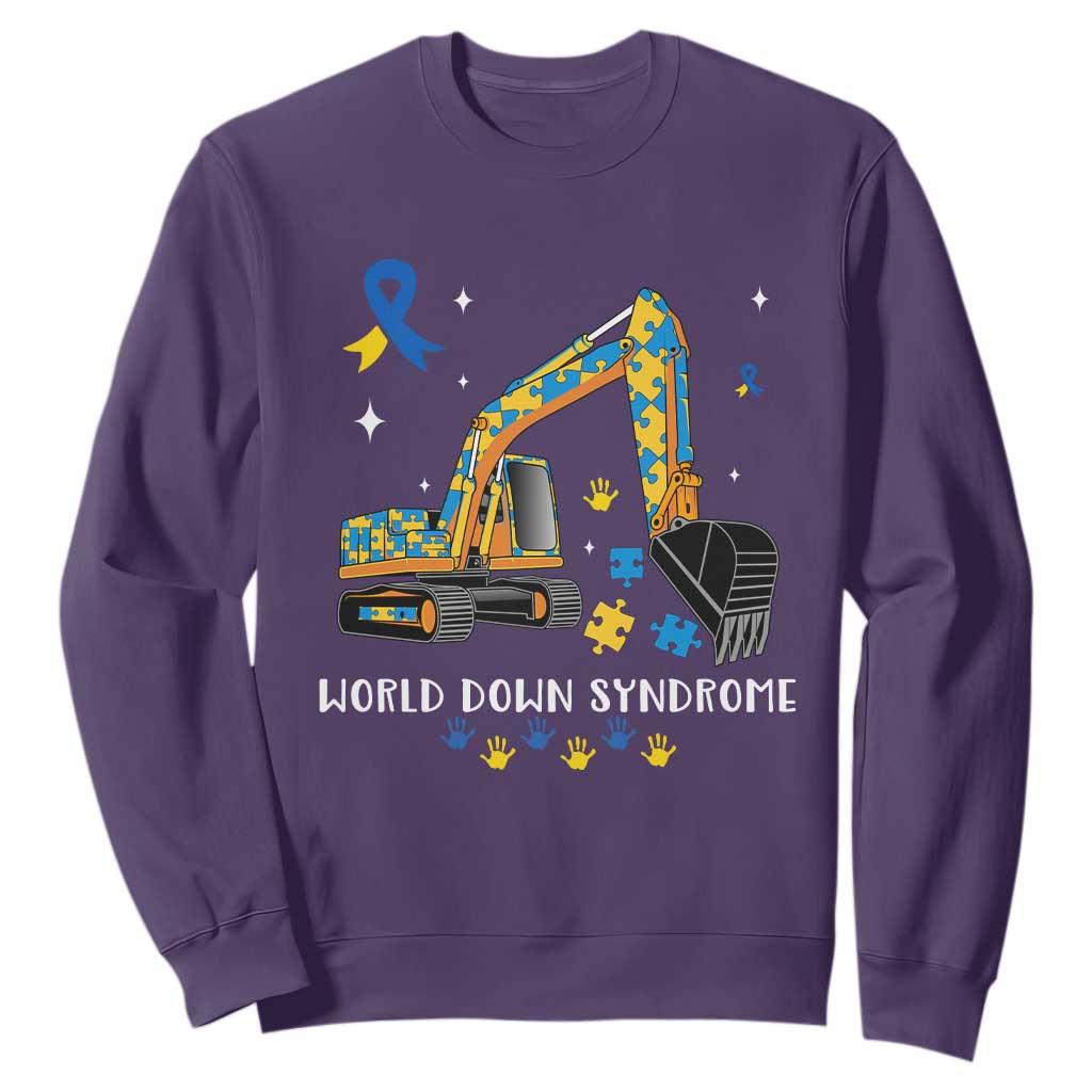 World Down Syndrome Support Day Bulldozer Sweatshirt