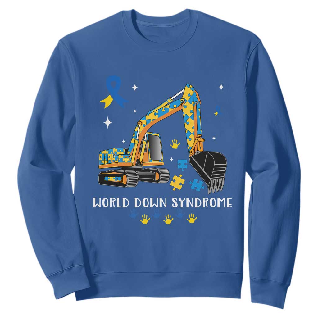 World Down Syndrome Support Day Bulldozer Sweatshirt