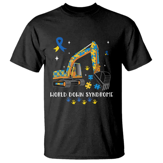 World Down Syndrome Support Day Bulldozer T Shirt