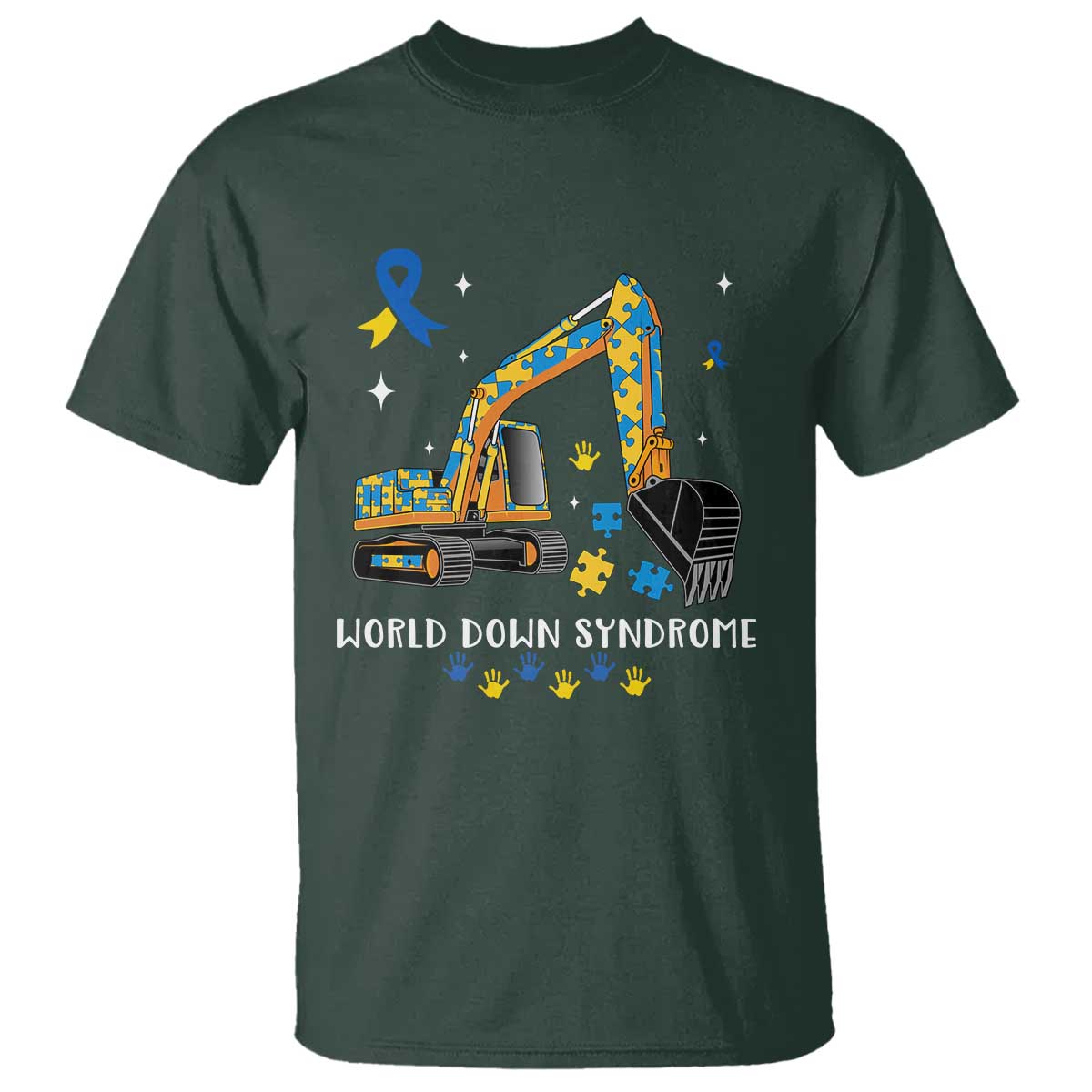 World Down Syndrome Support Day Bulldozer T Shirt