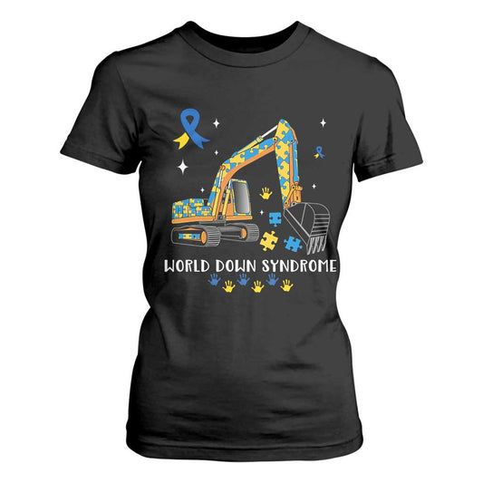 World Down Syndrome Support Day Bulldozer T Shirt For Women