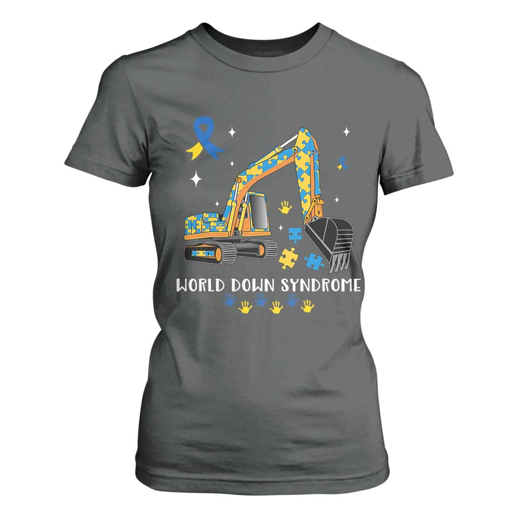 World Down Syndrome Support Day Bulldozer T Shirt For Women