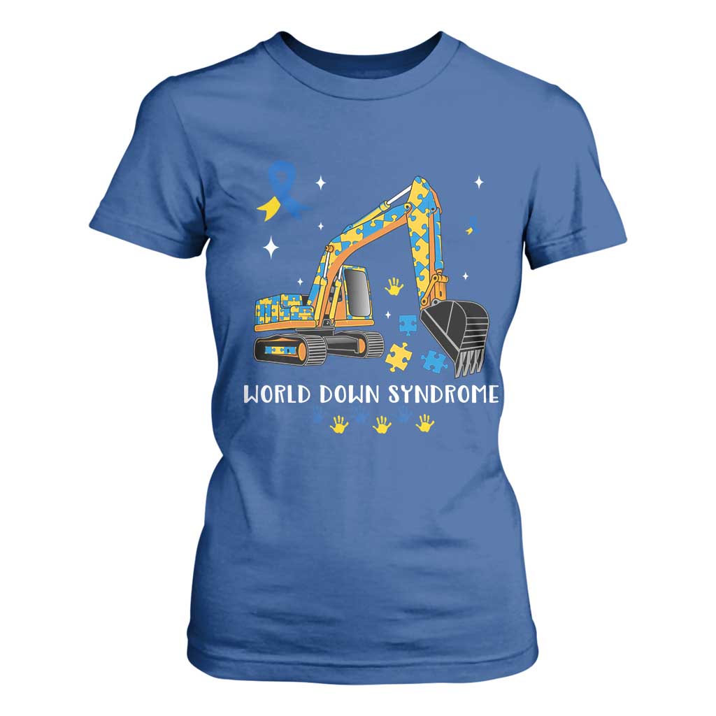 World Down Syndrome Support Day Bulldozer T Shirt For Women
