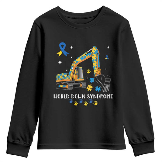 World Down Syndrome Support Day Bulldozer Youth Sweatshirt