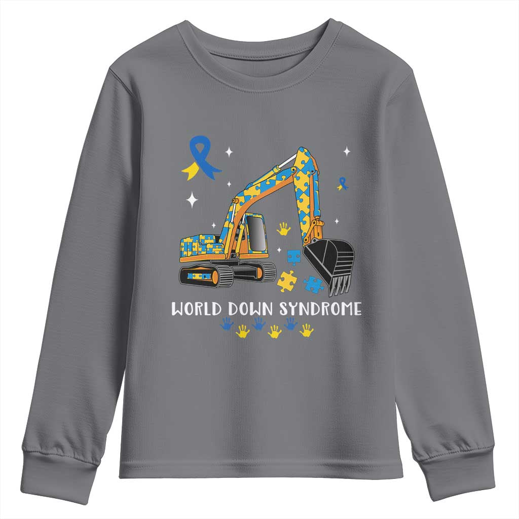 World Down Syndrome Support Day Bulldozer Youth Sweatshirt