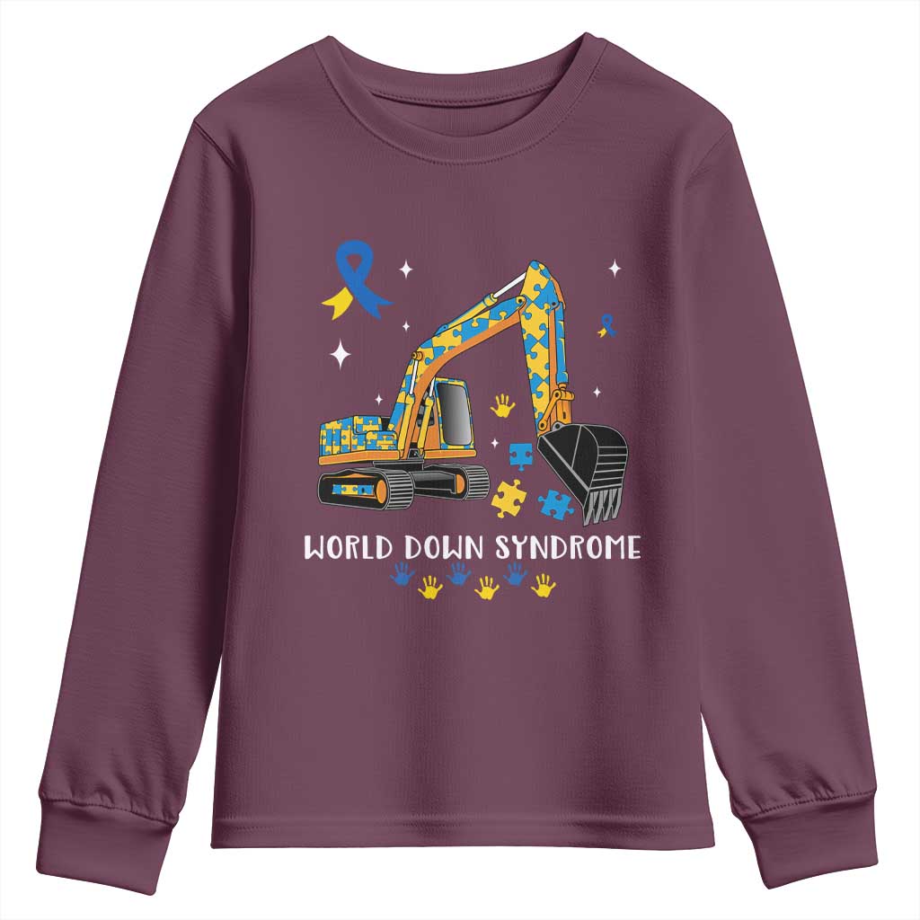 World Down Syndrome Support Day Bulldozer Youth Sweatshirt