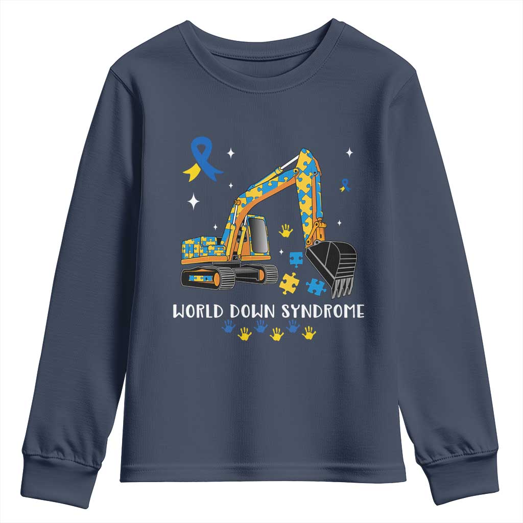 World Down Syndrome Support Day Bulldozer Youth Sweatshirt