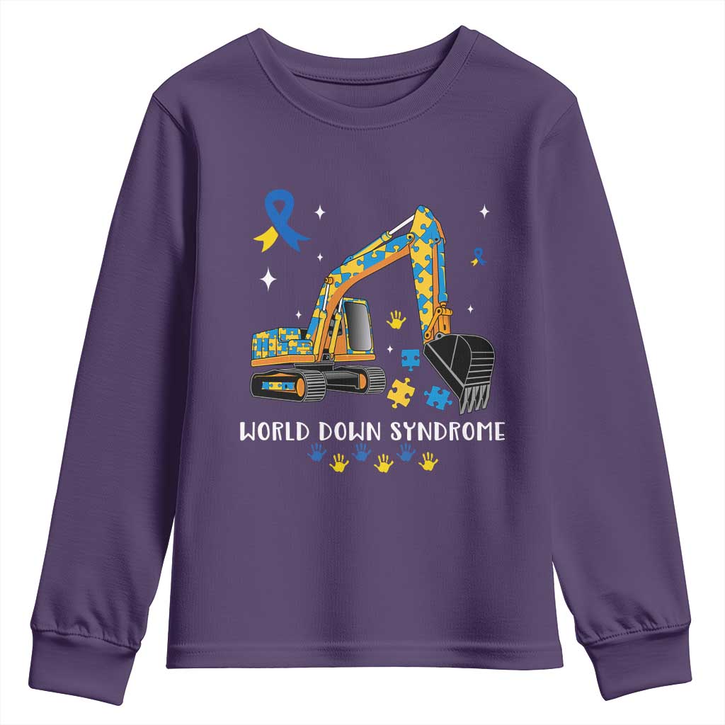 World Down Syndrome Support Day Bulldozer Youth Sweatshirt