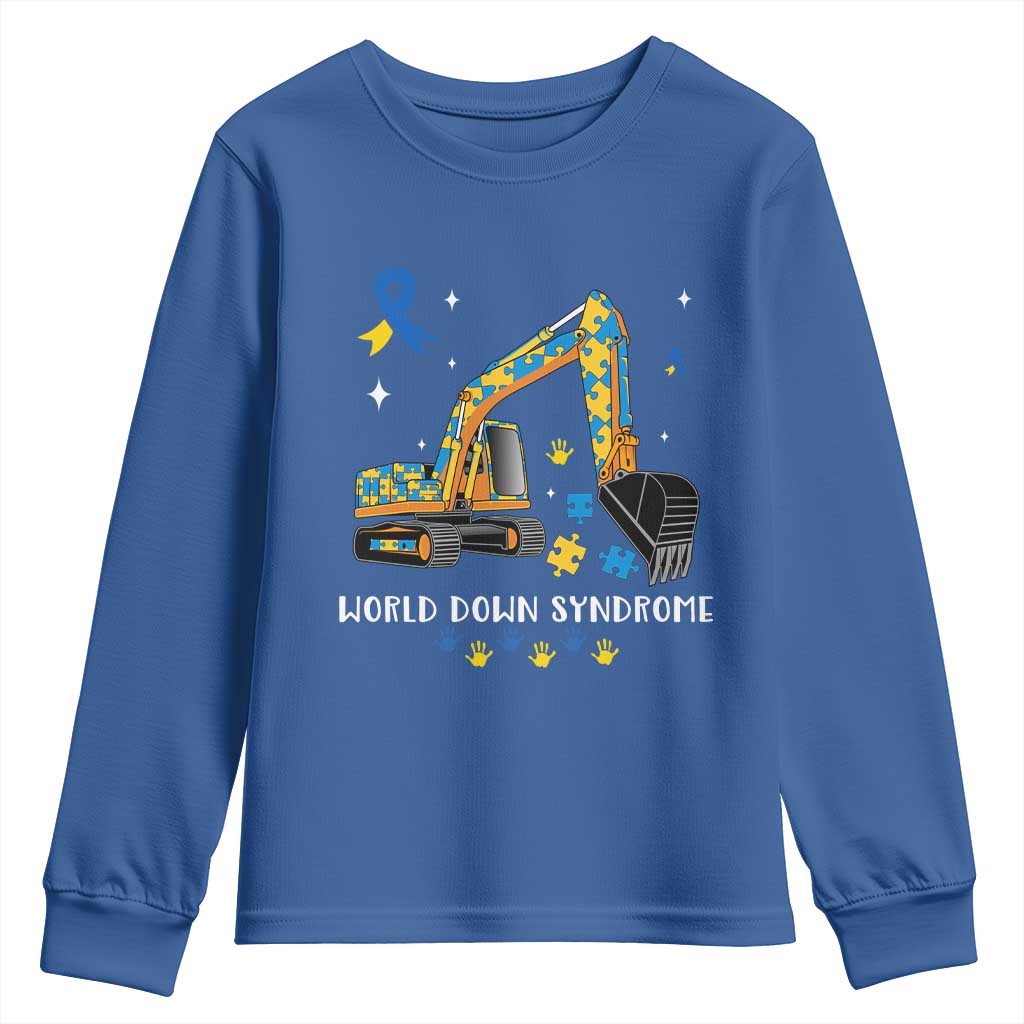 World Down Syndrome Support Day Bulldozer Youth Sweatshirt