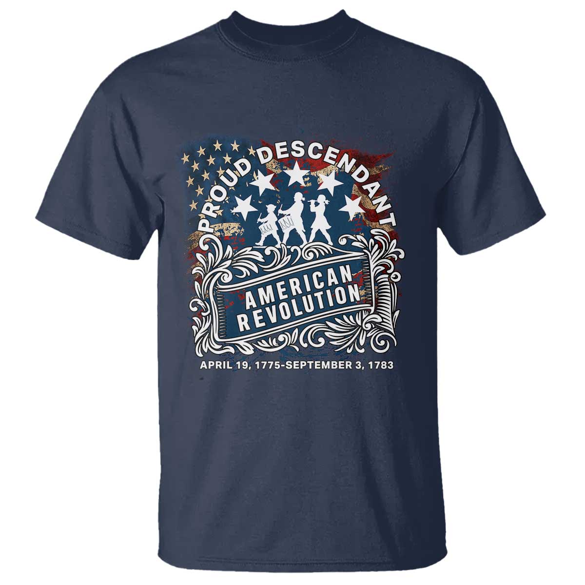 proud-descendant-american-revolution-t-shirt-1775-to-1783-patriotic-heritage