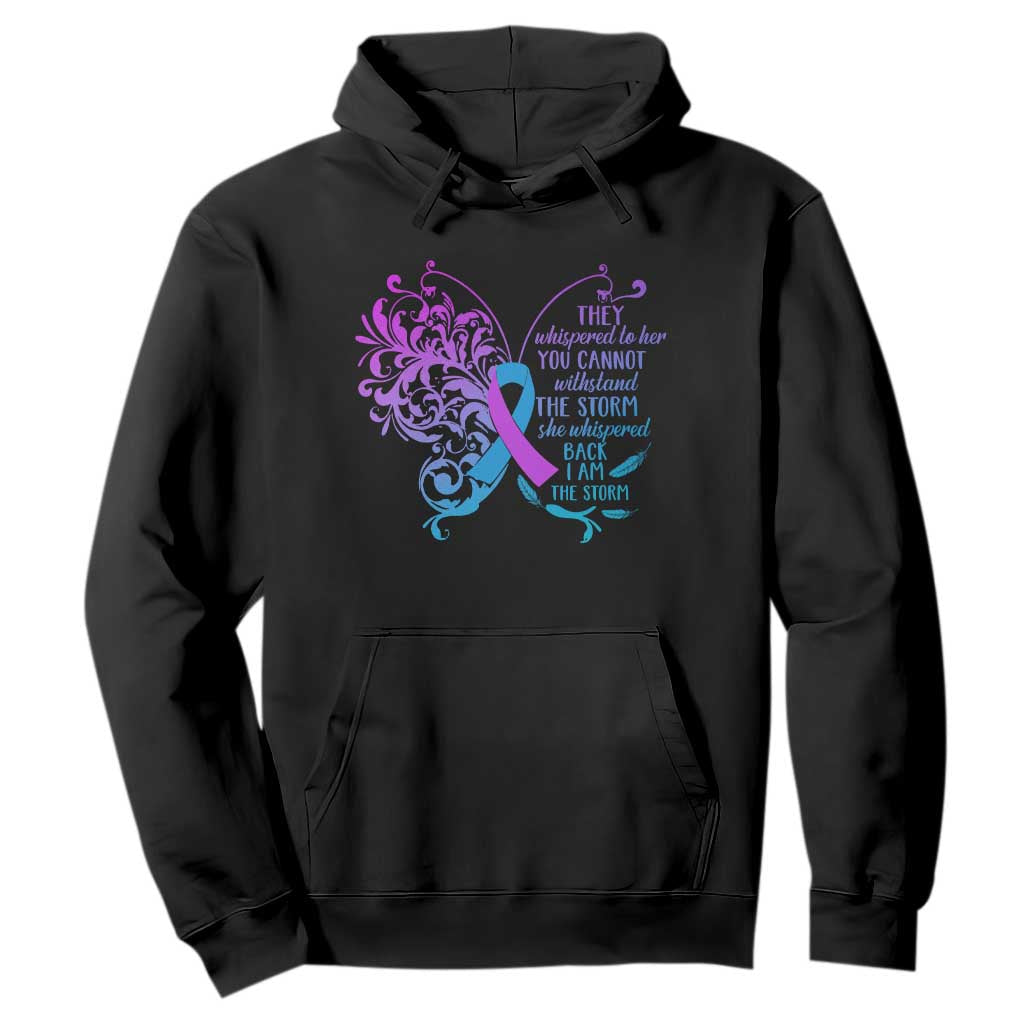Suicide Prevention Support Hoodie She Whispered Back I Am The Storm Warrior