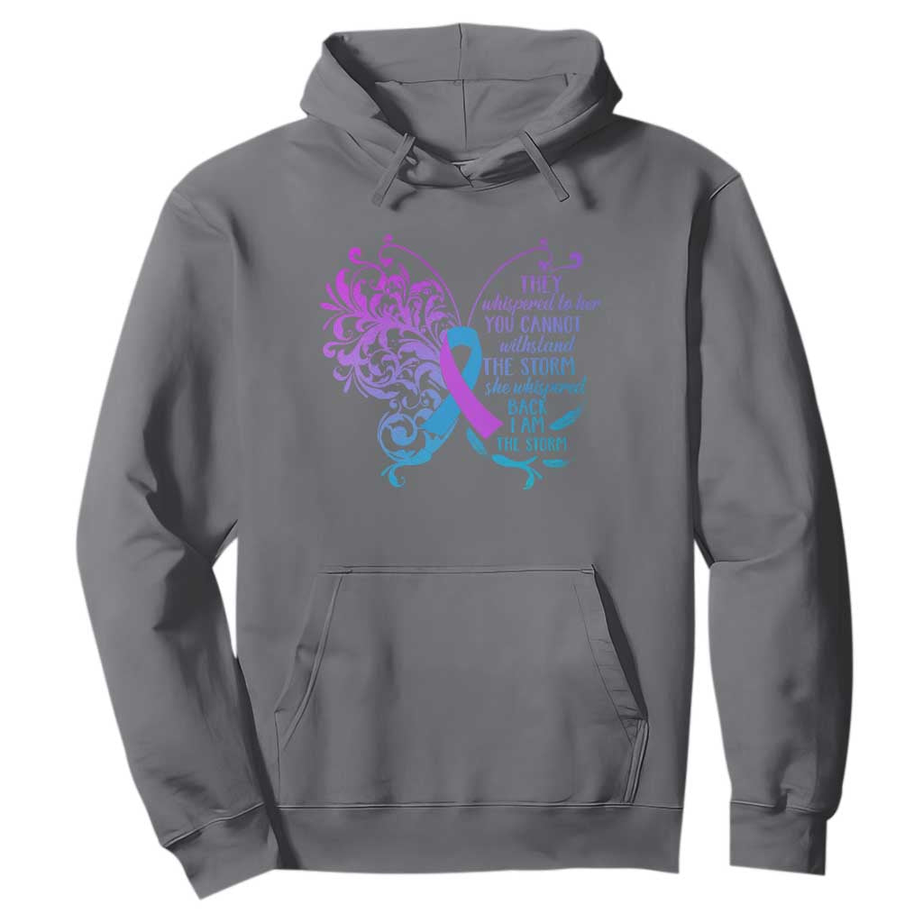 Suicide Prevention Support Hoodie She Whispered Back I Am The Storm Warrior