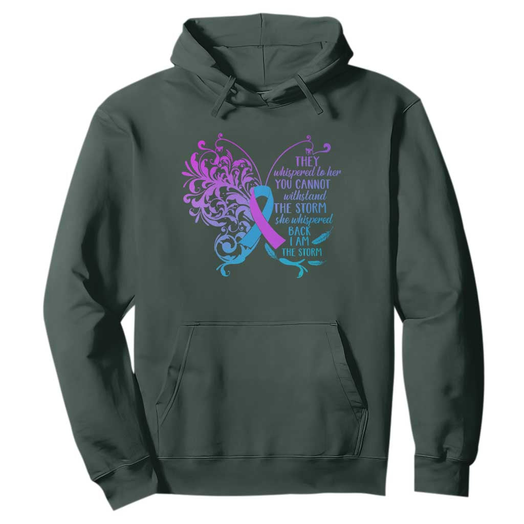 Suicide Prevention Support Hoodie She Whispered Back I Am The Storm Warrior