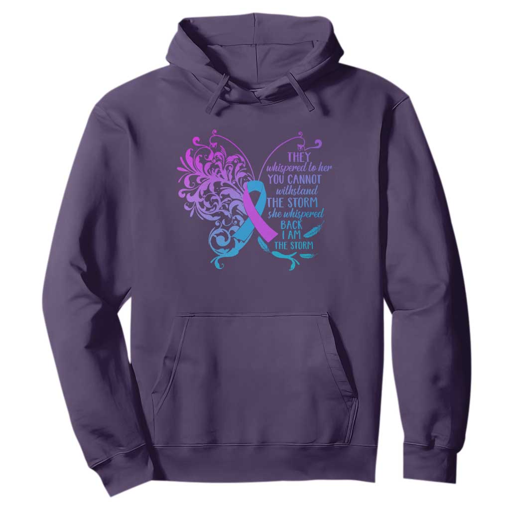 Suicide Prevention Support Hoodie She Whispered Back I Am The Storm Warrior