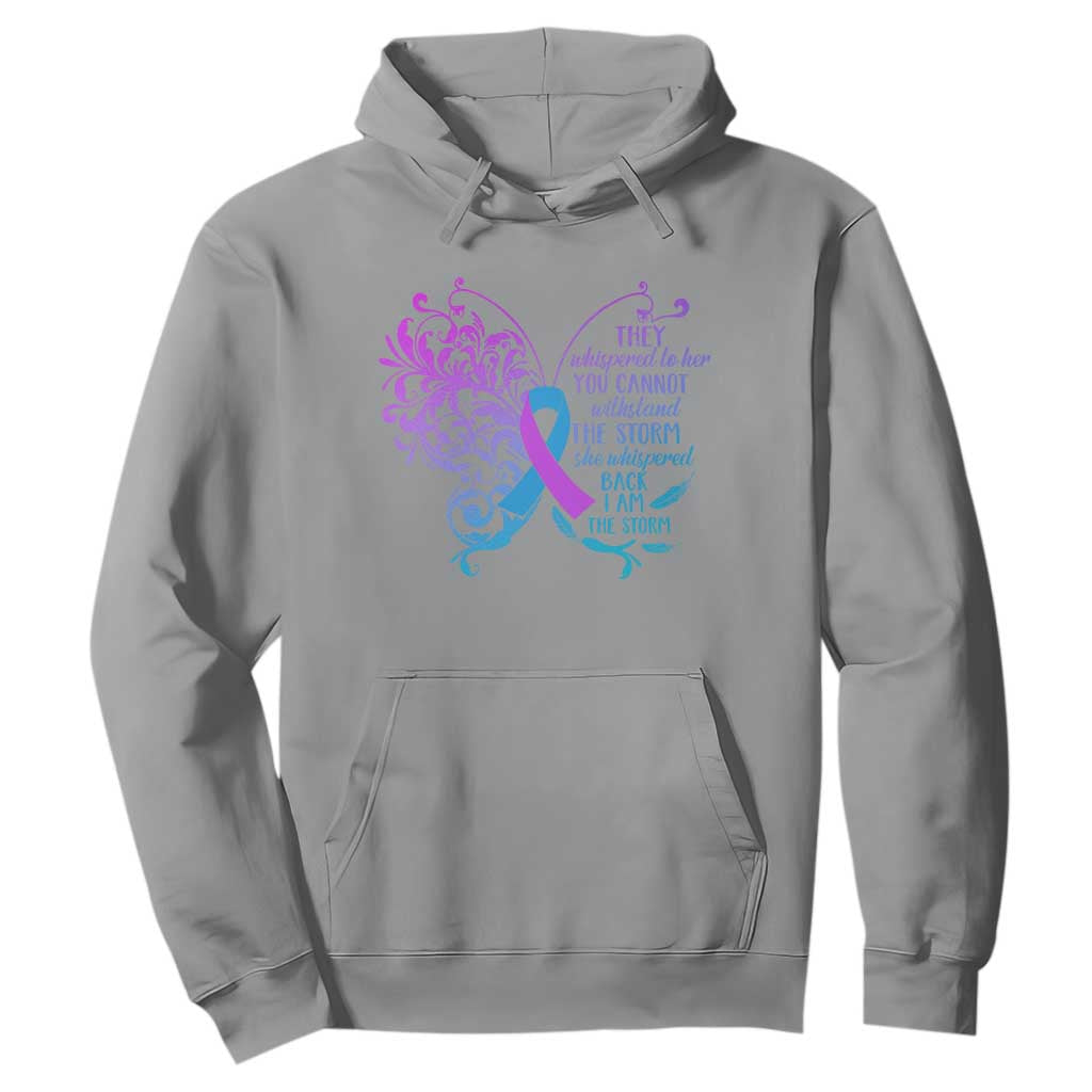 Suicide Prevention Support Hoodie She Whispered Back I Am The Storm Warrior
