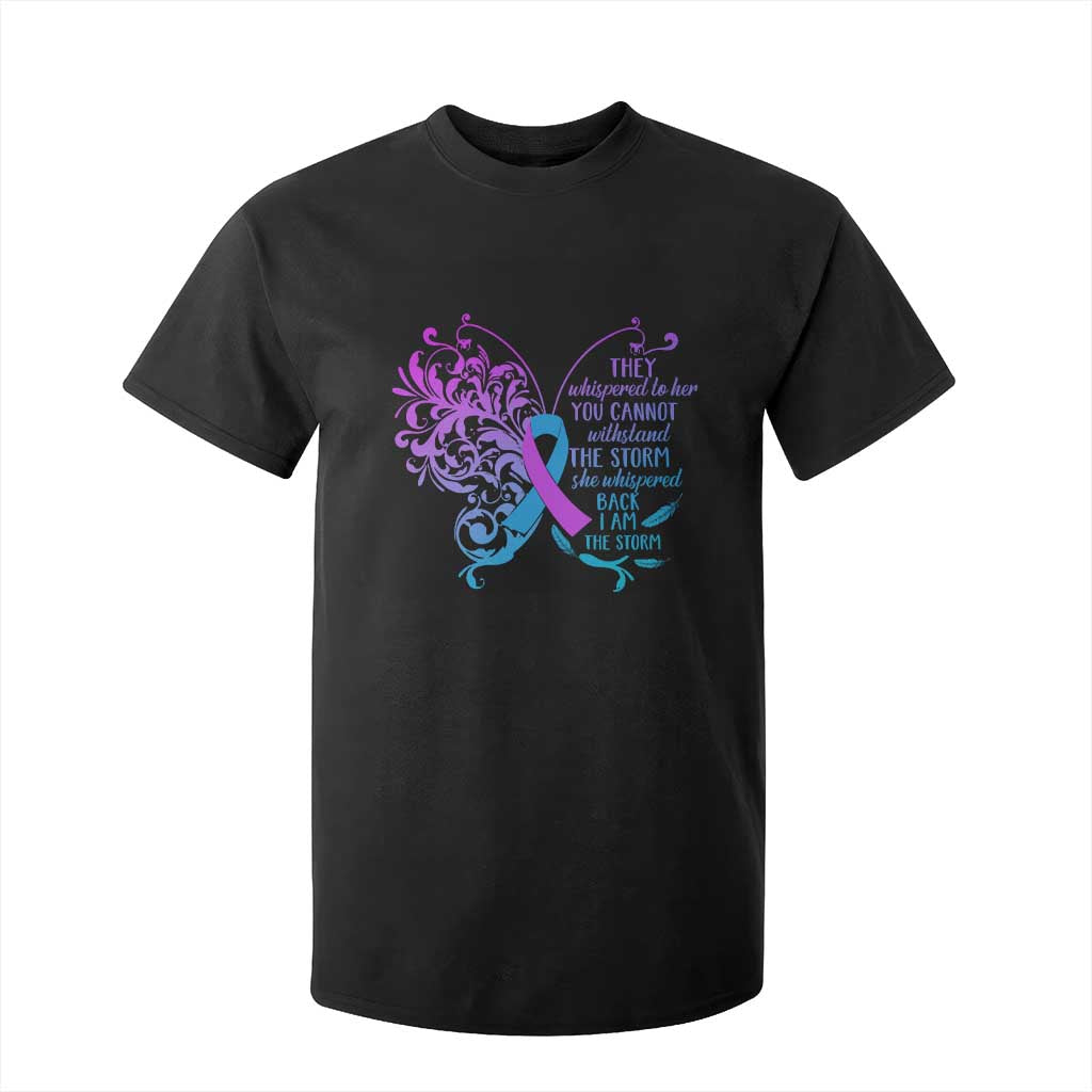 Suicide Prevention Support T Shirt For Kid She Whispered Back I Am The Storm Warrior