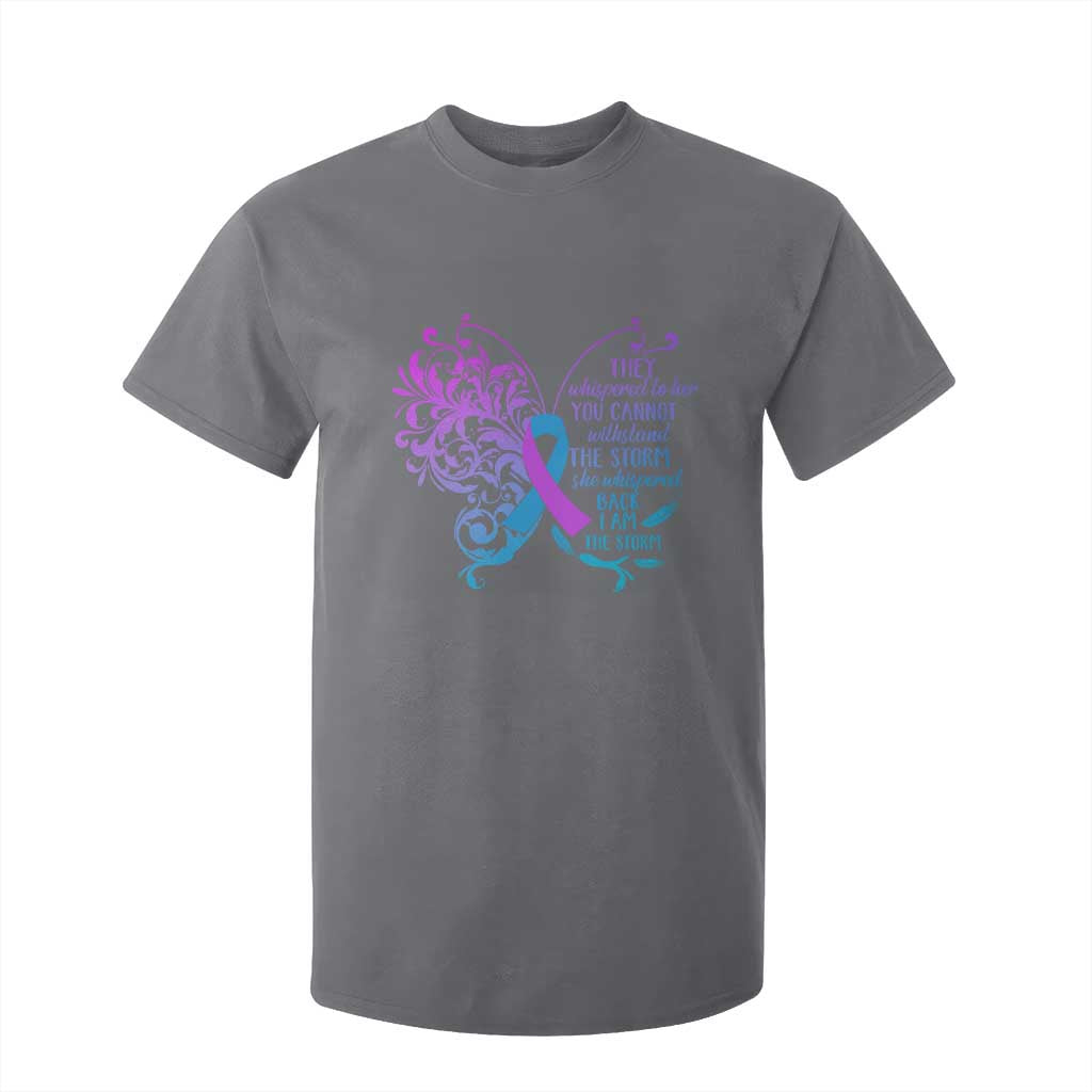 Suicide Prevention Support T Shirt For Kid She Whispered Back I Am The Storm Warrior