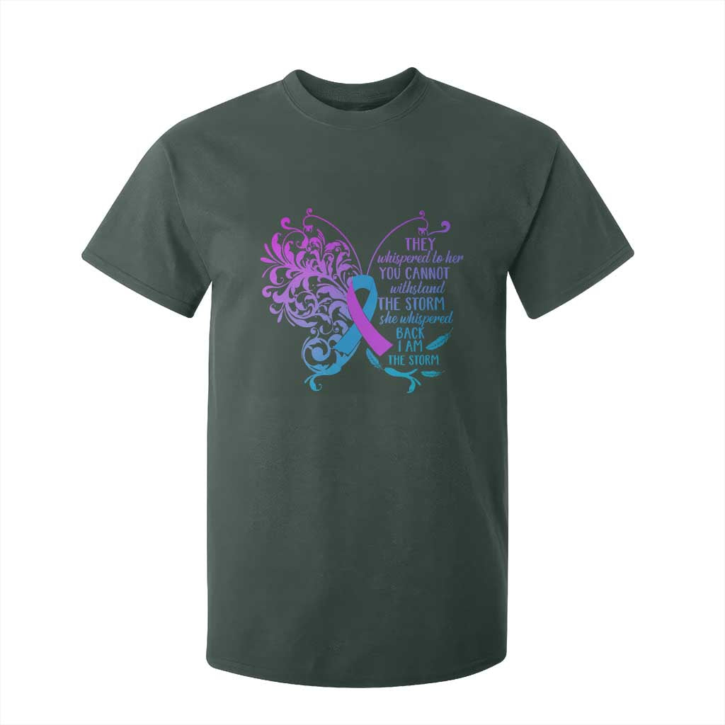 Suicide Prevention Support T Shirt For Kid She Whispered Back I Am The Storm Warrior