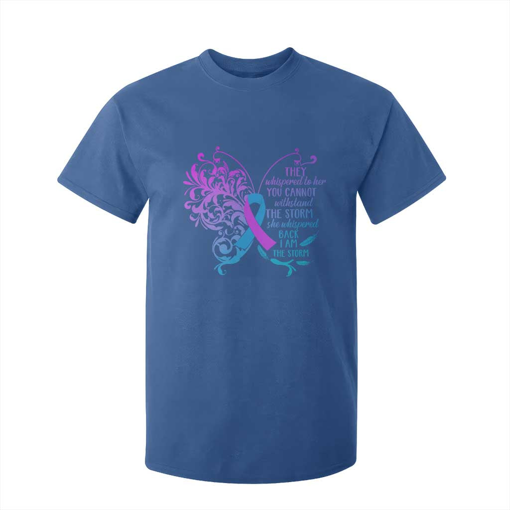 Suicide Prevention Support T Shirt For Kid She Whispered Back I Am The Storm Warrior